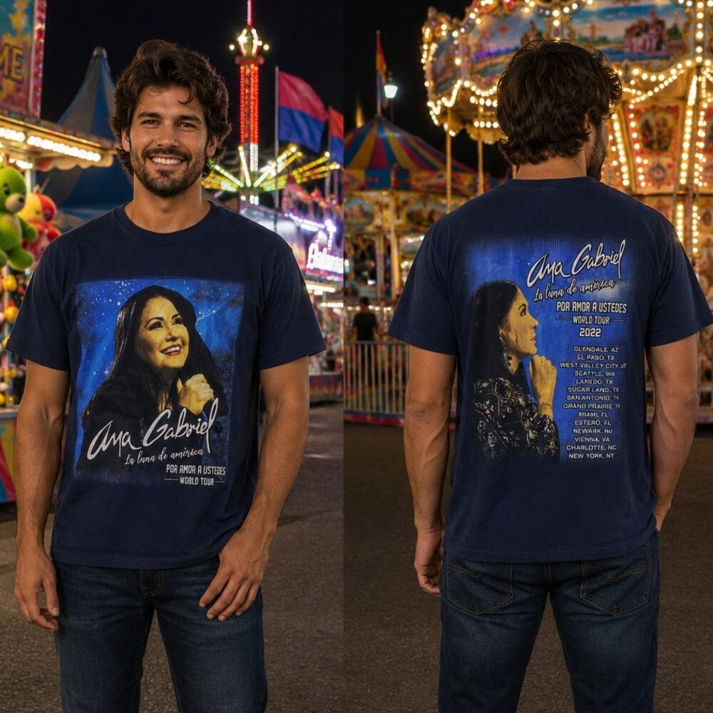 Ana Gabriel Shirt Mens L Black Por Amor A Ustedes 2022 World Tour Concert 44